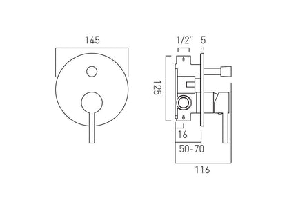 VADO AXCES NURI CONCEALED 2 OUTLET MANUAL SHOWER VALVE £125 - RRP £225